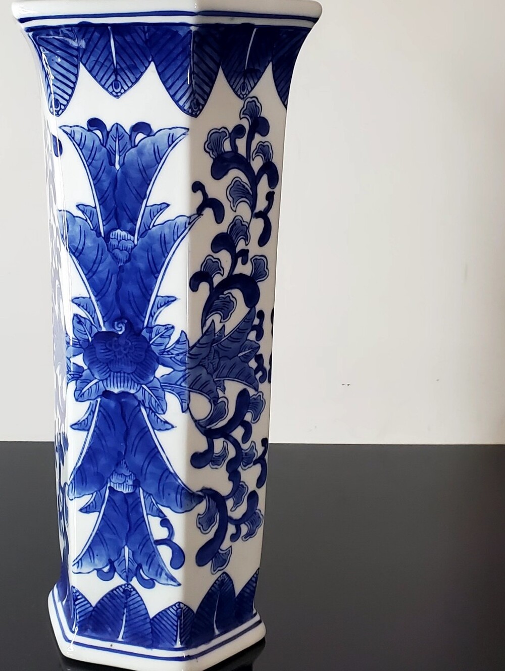 13 3/4" Delft Style Transfer+Painted Blue Wht Chinoiserie Chinese Export Ware - Picture 3 of 13